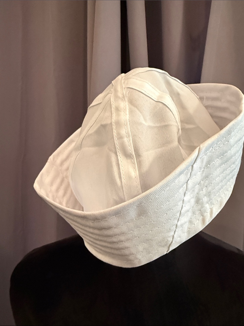 BRAND NEW White Sailor Cap with Gold Anchor Embroidery - Picture 3 of 5